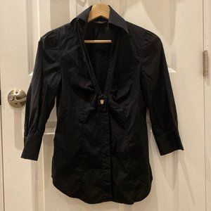 Black Armani Exchange Button Up Blouse